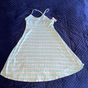 Old Navy Girls XXL strappy dress. sea foam green/white stripes. New With Tags